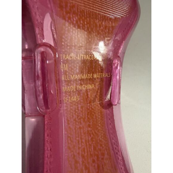 Steve Madden Tracie Thong Women's 6 Jelly Pink Slip On Square Toe Sandal - Picture 10 of 11